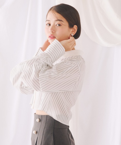 【セール】◇ボリューム袖ロゴ刺繍シャツ（シャツ/ブラウス）｜JILL by JILL STUART（ジルバイジルスチュアート）