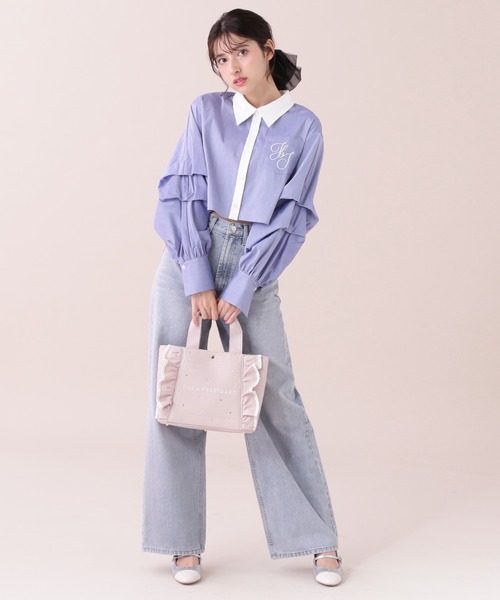 【セール】◇ボリューム袖ロゴ刺繍シャツ（シャツ/ブラウス）｜JILL by JILL STUART（ジルバイジルスチュアート）