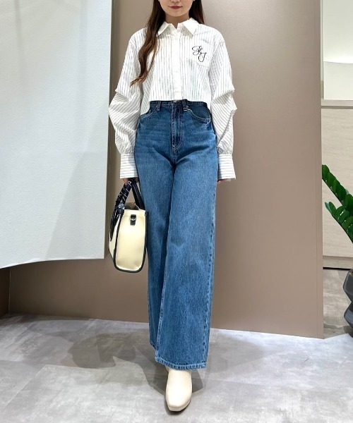 【セール】◇ボリューム袖ロゴ刺繍シャツ（シャツ/ブラウス）｜JILL by JILL STUART（ジルバイジルスチュアート）