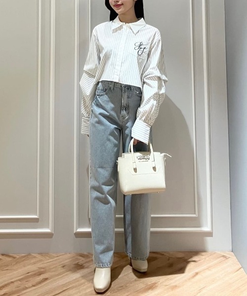 【セール】◇ボリューム袖ロゴ刺繍シャツ（シャツ/ブラウス）｜JILL by JILL STUART（ジルバイジルスチュアート）