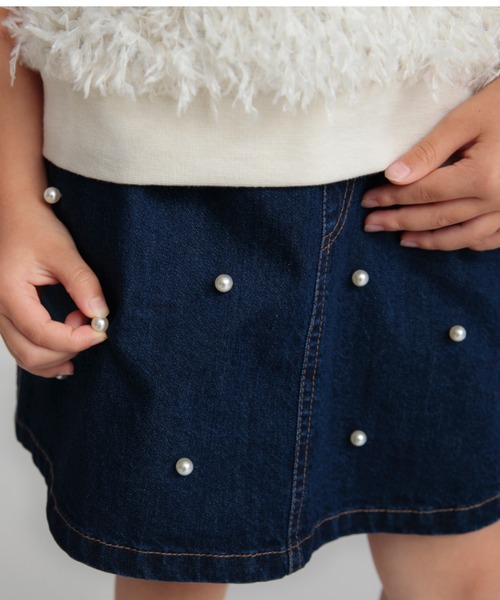 BRANSHES(ブランシェス)の「【綿100%】パール付きスカート(スカート・キッズ・ピンク/ネイビー・90/100/110/120/130/140/150)」の18枚目の写真