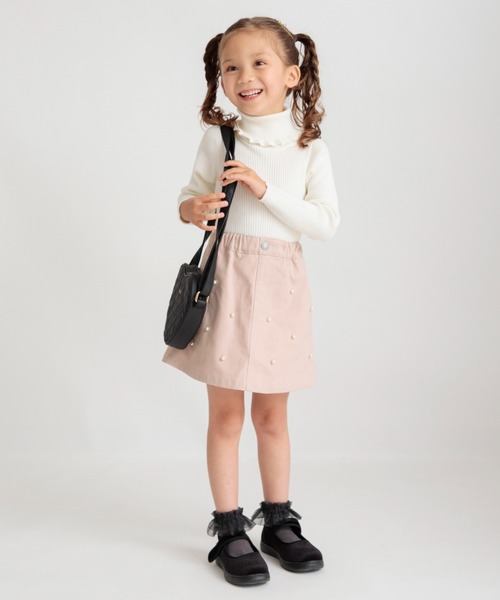 BRANSHES(ブランシェス)の「【綿100%】パール付きスカート(スカート・キッズ・ピンク/ネイビー・90/100/110/120/130/140/150)」の15枚目の写真