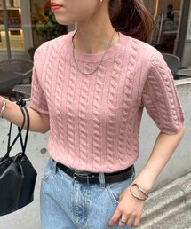 ニット/セーター（ピンク/桃色系・半袖）ファッション通販