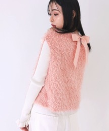 DONOBAN | バックリボンラメフェザートップス(ベスト)