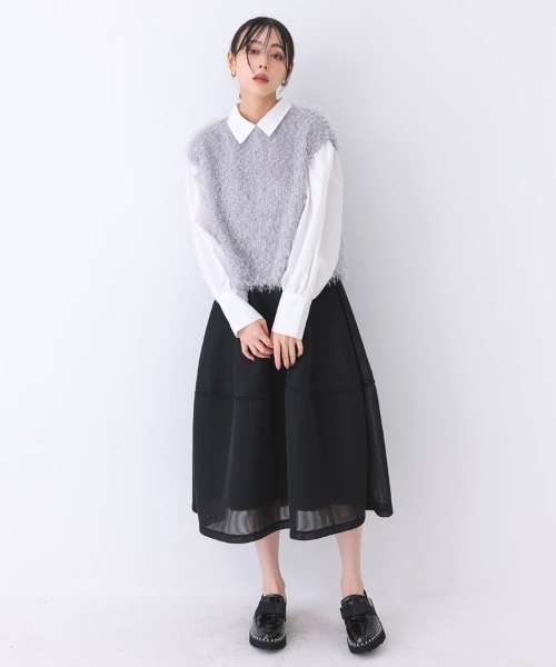 DONOBAN（ドノバン）の「バックリボンラメフェザートップス（ベスト・レディース・ピンク/ホワイト/グレー・ONE）」の9枚目の写真