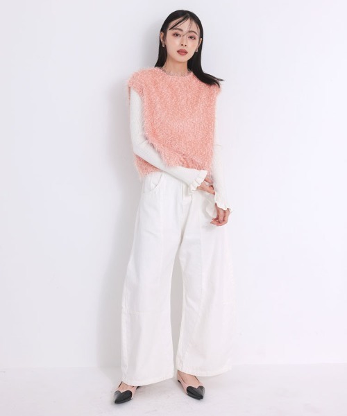 DONOBAN（ドノバン）の「バックリボンラメフェザートップス（ベスト・レディース・ピンク/ホワイト/グレー・ONE）」の13枚目の写真