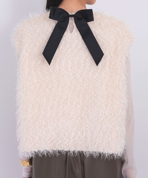 DONOBAN（ドノバン）の「バックリボンラメフェザートップス（ベスト・レディース・ピンク/ホワイト/グレー・ONE）」の15枚目の写真