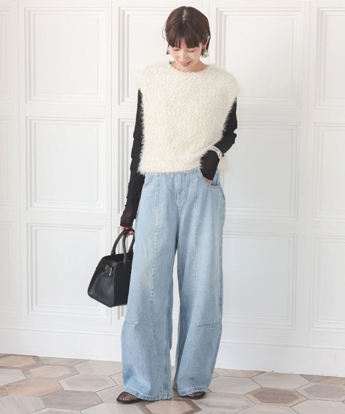 DONOBAN（ドノバン）の「バックリボンラメフェザートップス（ベスト・レディース・ピンク/ホワイト/グレー・ONE）」の7枚目の写真