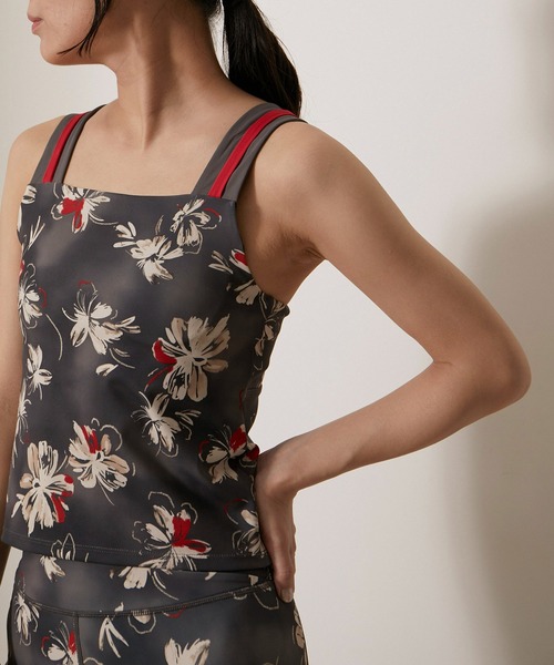 NERGY（ナージー）の「【skin wear】UV＆水陸両用＆保湿  CREORA 花柄バックオープン ブラタンクトップ（ブラジャー・レディース・ブルー/スミクロ/ブラック・S/M）」の20枚目の写真