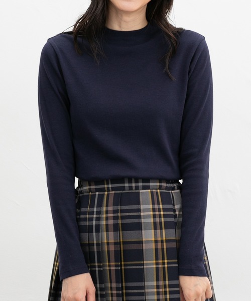 Honeys(ハニーズ)の「オーガニックハイネックT(Tシャツ/カットソー・レディース・アイボリー/ブラック/ブルー/ネイビー/ピンク/グリーン/レッド/ライトグリーン/ライトピンク・S/M/L/LL)」の11枚目の写真