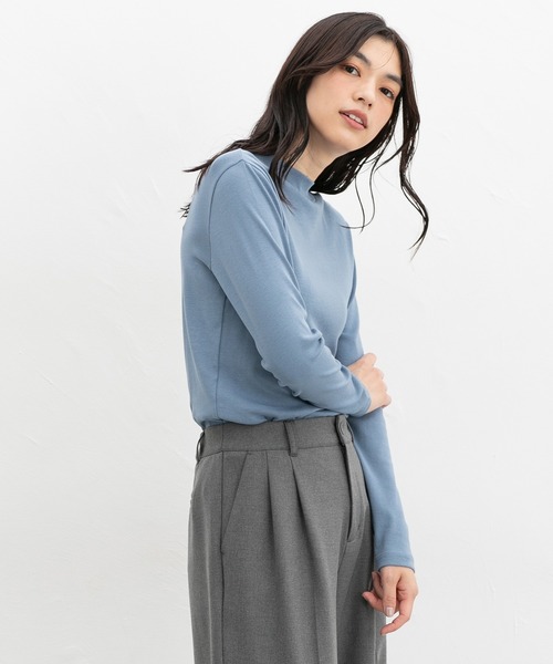 Honeys(ハニーズ)の「オーガニックハイネックT(Tシャツ/カットソー・レディース・アイボリー/ブラック/ブルー/ネイビー/ピンク/グリーン/レッド/ライトグリーン/ライトピンク・S/M/L/LL)」の17枚目の写真