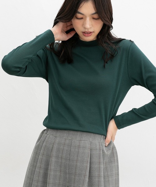 Honeys(ハニーズ)の「オーガニックハイネックT(Tシャツ/カットソー・レディース・アイボリー/ブラック/ブルー/ネイビー/ピンク/グリーン/レッド/ライトグリーン/ライトピンク・S/M/L/LL)」の20枚目の写真