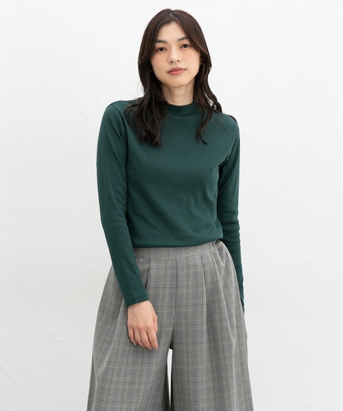 Honeys(ハニーズ)の「オーガニックハイネックT(Tシャツ/カットソー・レディース・アイボリー/ブラック/ブルー/ネイビー/ピンク/グリーン/レッド/ライトグリーン/ライトピンク・S/M/L/LL)」の21枚目の写真
