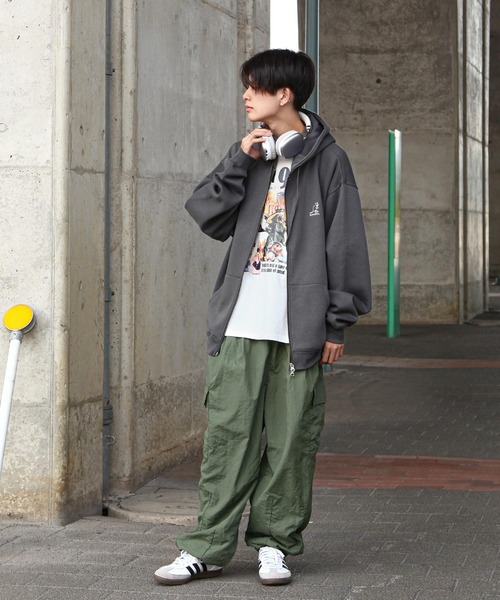 KANGOL(カンゴール)の「【別注】 【KANGOL】 ワンポイント ロゴ 刺繍 裏起毛 長袖 ジップパーカー / ダブルジップ(パーカー・メンズ・ブラック/ダークグリーン/杢グレー/チャコール/ネイビー/オートミール/ホワイト・X-LARGE/LARGE/MEDIUM)」の16枚目の写真