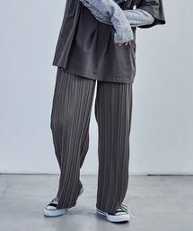Fashion Letter | ストレートセミワイドプリーツパンツ ウエストゴム 秋 冬(その他パンツ)