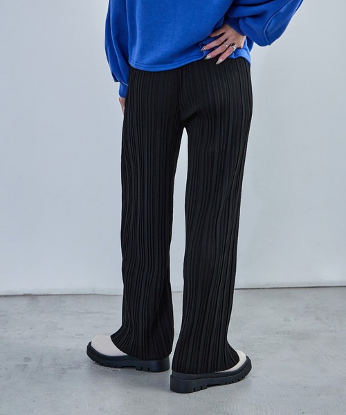 Fashion Letter（ファッションレター）の「ストレートセミワイドプリーツパンツ ウエストゴム 秋 冬（その他パンツ・レディース・ブラウン/グリーン/チャコール/グレイッシュベージュ/カーキ/ブラック・M/L）」の13枚目の写真