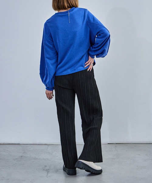 Fashion Letter（ファッションレター）の「ストレートセミワイドプリーツパンツ ウエストゴム 秋 冬（その他パンツ・レディース・ブラウン/グリーン/チャコール/グレイッシュベージュ/カーキ/ブラック・M/L）」の14枚目の写真