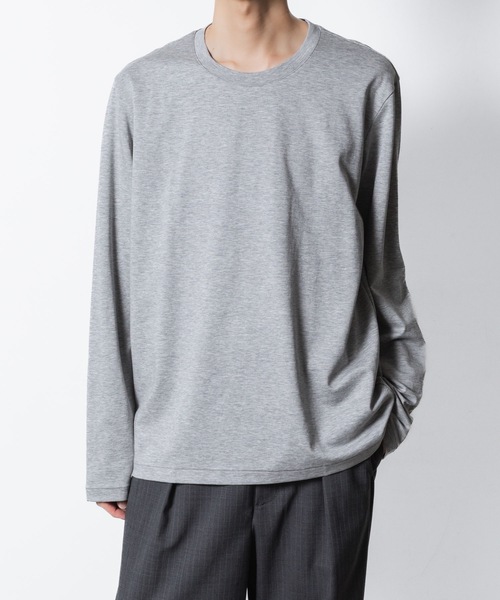 ATTACHMENT(アタッチメント)の「コットン ダブルフェイス スリムフィット L/S TEE / COTTON DOUBLE FACE SLIM FIT L/S TEE(Tシャツ/カットソー・メンズ・ホワイト/ダークグレー/ブラック/グレー/ライトブラウン・1/2/3)」の1枚目の写真