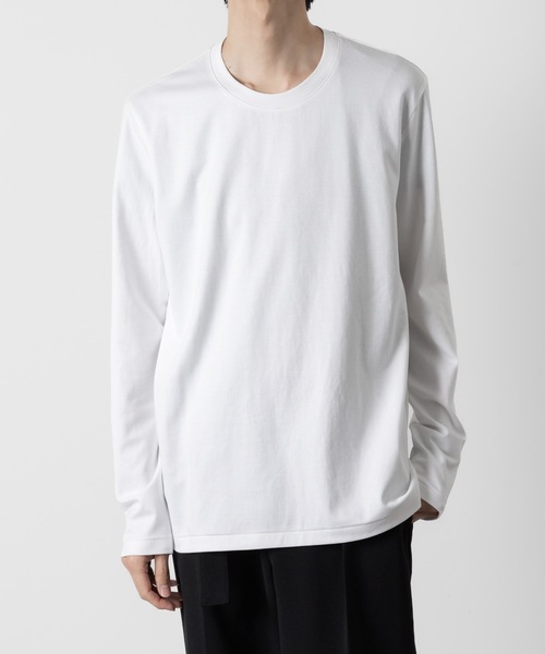 ATTACHMENT(アタッチメント)の「コットン ダブルフェイス スリムフィット L/S TEE / COTTON DOUBLE FACE SLIM FIT L/S TEE(Tシャツ/カットソー・メンズ・ホワイト/ダークグレー/ブラック/グレー/ライトブラウン・1/2/3)」の2枚目の写真