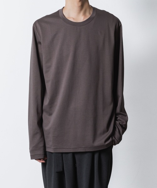 ATTACHMENT(アタッチメント)の「コットン ダブルフェイス スリムフィット L/S TEE / COTTON DOUBLE FACE SLIM FIT L/S TEE(Tシャツ/カットソー・メンズ・ホワイト/ダークグレー/ブラック/グレー/ライトブラウン・1/2/3)」の5枚目の写真