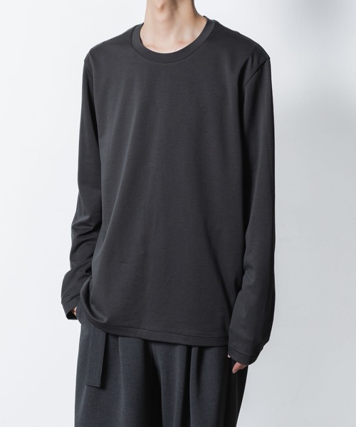 ATTACHMENT(アタッチメント)の「コットン ダブルフェイス スリムフィット L/S TEE / COTTON DOUBLE FACE SLIM FIT L/S TEE(Tシャツ/カットソー・メンズ・ホワイト/ダークグレー/ブラック/グレー/ライトブラウン・1/2/3)」の4枚目の写真