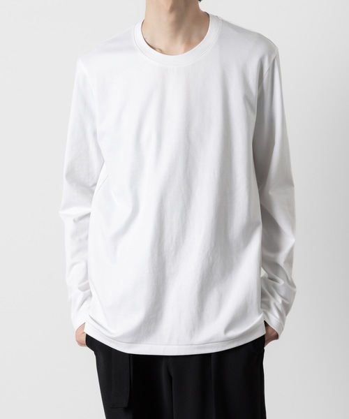 ATTACHMENT(アタッチメント)の「コットン ダブルフェイス スリムフィット L/S TEE / COTTON DOUBLE FACE SLIM FIT L/S TEE(Tシャツ/カットソー・メンズ・ホワイト/ダークグレー/ブラック/グレー/ライトブラウン・1/2/3)」の7枚目の写真