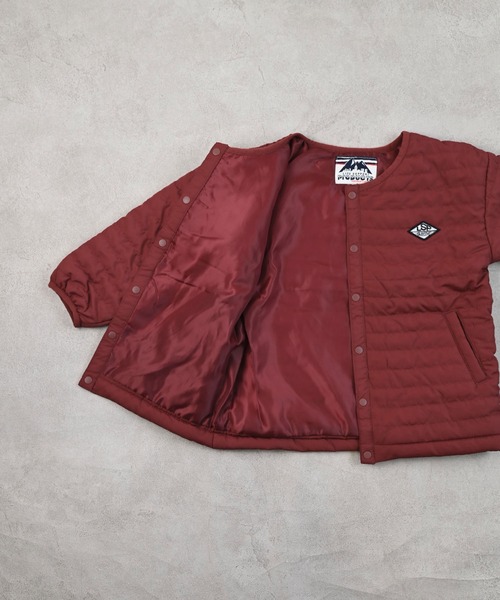 Life Support Products（ライフサポートプロダクツ）の「ノーカラーキルトジャケット（ノーカラージャケット・キッズ・ブラック/カーキ/ライトピンク/レッド/ベージュ/ネイビー・100/110/120/130/140/150/80/90/95）」の8枚目の写真