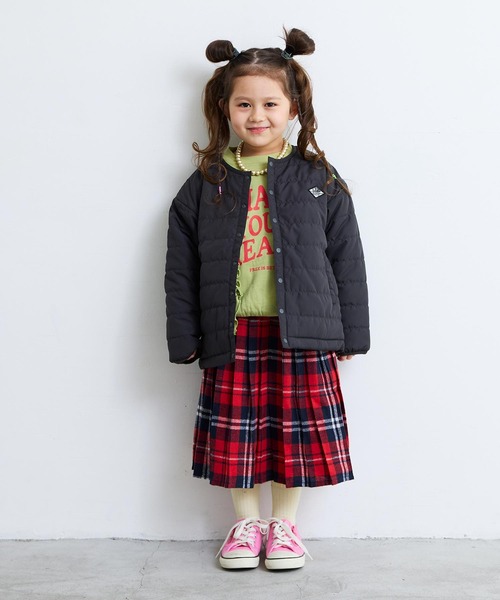 Life Support Products（ライフサポートプロダクツ）の「ノーカラーキルトジャケット（ノーカラージャケット・キッズ・ブラック/カーキ/ライトピンク/レッド/ベージュ/ネイビー・100/110/120/130/140/150/80/90/95）」の19枚目の写真