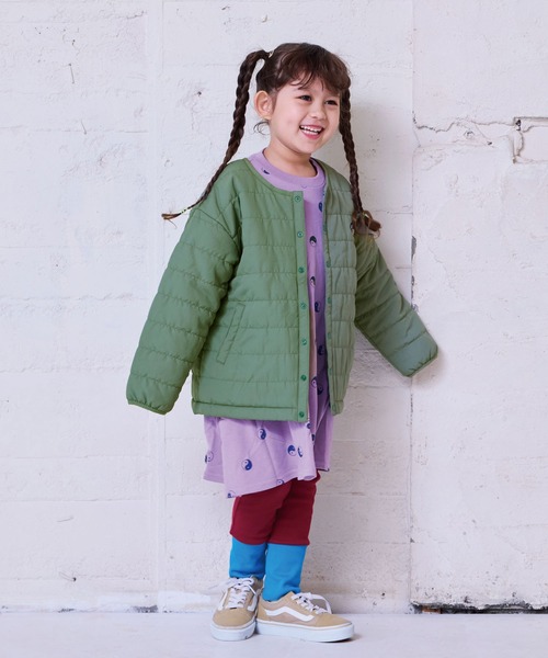 Life Support Products（ライフサポートプロダクツ）の「ノーカラーキルトジャケット（ノーカラージャケット・キッズ・ブラック/カーキ/ライトピンク/レッド/ベージュ/ネイビー・100/110/120/130/140/150/80/90/95）」の20枚目の写真