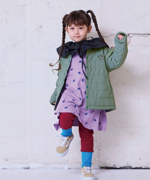 Life Support Products（ライフサポートプロダクツ）の「ノーカラーキルトジャケット（ノーカラージャケット・キッズ・ブラック/カーキ/ライトピンク/レッド/ベージュ/ネイビー・100/110/120/130/140/150/80/90/95）」の22枚目の写真