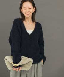 URBAN RESEARCH ROSSO WOMEN | アルパカ混Vネックヘアリーニット(ニット/セーター)