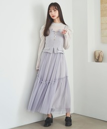 31 Sons de mode | ツイードビスチェ×チュールジャンスカ(ジャンパースカート)