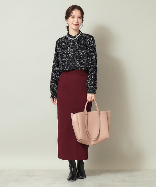 ITS'DEMO（イッツデモ）の「◆【通勤／肌触りさらり／羽織にも／手洗い可】スタンドフリル前開きブラウス（シャツ/ブラウス・レディース・ブラック/ブラック系/アイボリー系/グレー・00）」の19枚目の写真