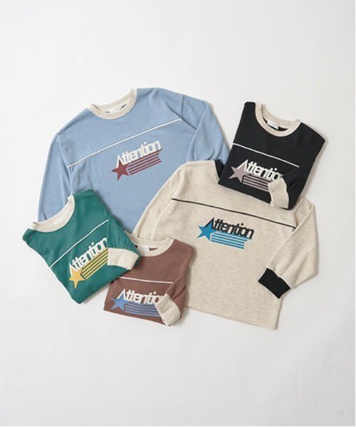 b・ROOM(ビールーム)の「【毛玉バイバイ裏毛】パイピングバイカラービッグスウェット(スウェット・キッズ・モカ/オートミール/モスグリーン/ブルーグレー/ブラック・100cm/110cm/120cm/130cm/140cm/150cm)」の16枚目の写真