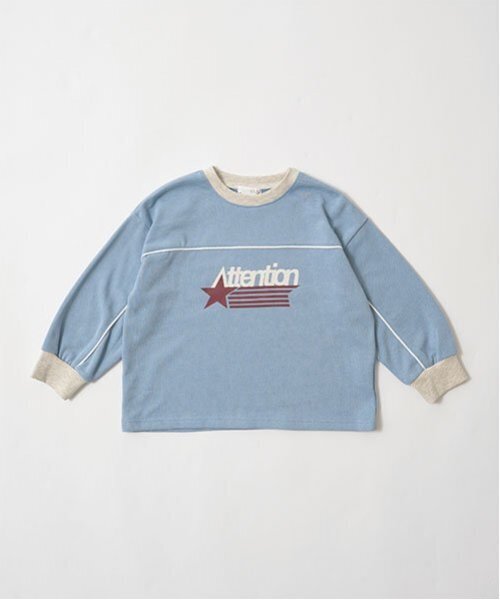 b・ROOM(ビールーム)の「【毛玉バイバイ裏毛】パイピングバイカラービッグスウェット(スウェット・キッズ・モカ/オートミール/モスグリーン/ブルーグレー/ブラック・100cm/110cm/120cm/130cm/140cm/150cm)」の17枚目の写真