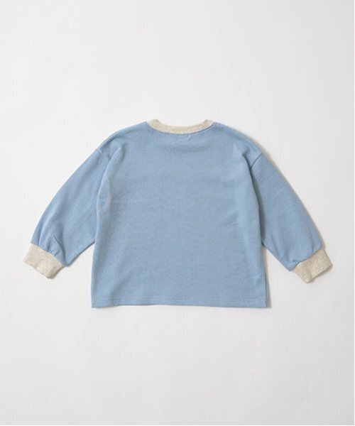 b・ROOM(ビールーム)の「【毛玉バイバイ裏毛】パイピングバイカラービッグスウェット(スウェット・キッズ・モカ/オートミール/モスグリーン/ブルーグレー/ブラック・100cm/110cm/120cm/130cm/140cm/150cm)」の18枚目の写真