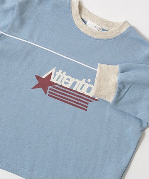 b・ROOM(ビールーム)の「【毛玉バイバイ裏毛】パイピングバイカラービッグスウェット(スウェット・キッズ・モカ/オートミール/モスグリーン/ブルーグレー/ブラック・100cm/110cm/120cm/130cm/140cm/150cm)」の19枚目の写真