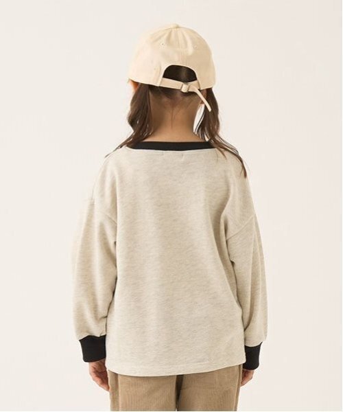 b・ROOM(ビールーム)の「【毛玉バイバイ裏毛】パイピングバイカラービッグスウェット(スウェット・キッズ・モカ/オートミール/モスグリーン/ブルーグレー/ブラック・100cm/110cm/120cm/130cm/140cm/150cm)」の22枚目の写真