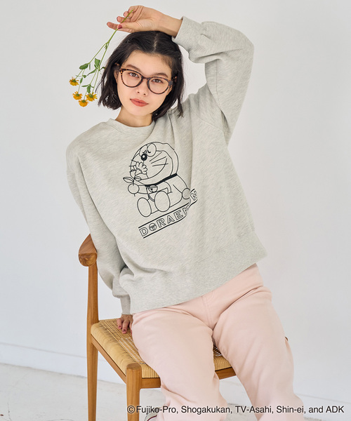 ROPE' PICNIC（ロペピクニック）の「【ドラえもんコレクション】裏毛スウェット（スウェット・レディース・ライトグレー/ピンク・38）」の6枚目の写真