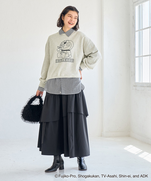 ROPE' PICNIC（ロペピクニック）の「【ドラえもんコレクション】裏毛スウェット（スウェット・レディース・ライトグレー/ピンク・38）」の9枚目の写真