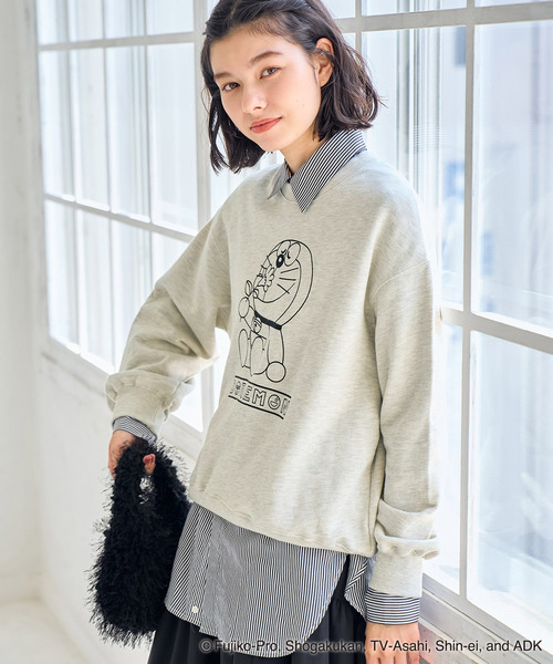 ROPE' PICNIC（ロペピクニック）の「【ドラえもんコレクション】裏毛スウェット（スウェット・レディース・ライトグレー/ピンク・38）」の12枚目の写真