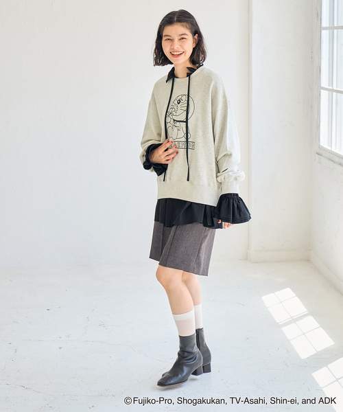 ROPE' PICNIC（ロペピクニック）の「【ドラえもんコレクション】裏毛スウェット（スウェット・レディース・ライトグレー/ピンク・38）」の19枚目の写真