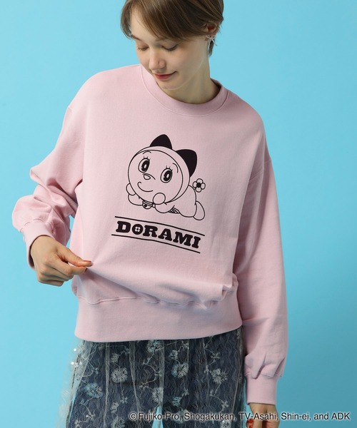 ROPE' PICNIC（ロペピクニック）の「【ドラえもんコレクション】裏毛スウェット（スウェット・レディース・ライトグレー/ピンク・38）」の2枚目の写真