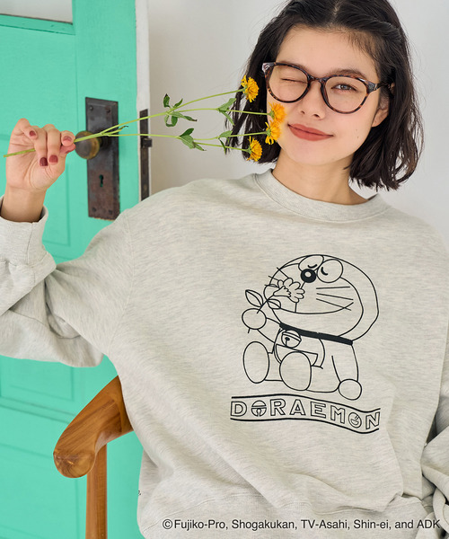 ROPE' PICNIC（ロペピクニック）の「【ドラえもんコレクション】裏毛スウェット（スウェット・レディース・ライトグレー/ピンク・38）」の7枚目の写真