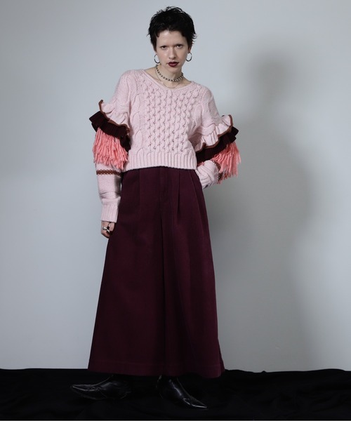 mici（ミチ）の「(mici)スーパーワイドコーデュロイパンツ（その他パンツ・レディース・ブラック/ワインレッド・SMALL/MEDIUM）」の9枚目の写真