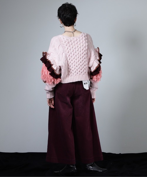 mici（ミチ）の「(mici)スーパーワイドコーデュロイパンツ（その他パンツ・レディース・ブラック/ワインレッド・SMALL/MEDIUM）」の11枚目の写真