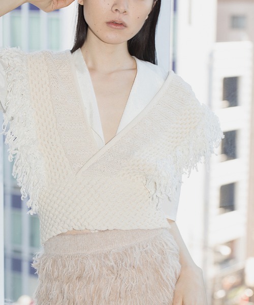 Patchwork Fringe Top（ベスト）｜leinwande（ラインヴァンド