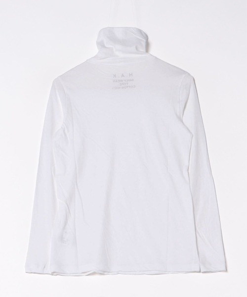 H.A.K（ハク）の「スーピマコットン強撚天竺ロゴ刺繍タートルカットソー（Tシャツ/カットソー・レディース・チャコール/ホワイト/グレー/ブラック・FREE）」の5枚目の写真