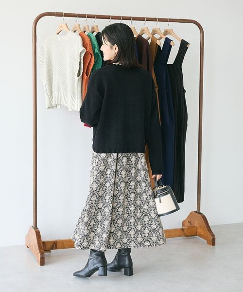 CRAFT STANDARD BOUTIQUE(クラフトスタンダードブティック)の「キナリノコラボ/洗える配色モールニットカーディガン/24AW(カーディガン/ボレロ・レディース・ブラック/ネイビー/レッド/ブラウン・FREE)」の16枚目の写真