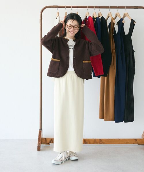 CRAFT STANDARD BOUTIQUE(クラフトスタンダードブティック)の「キナリノコラボ/洗える配色モールニットカーディガン/24AW(カーディガン/ボレロ・レディース・ブラック/ネイビー/レッド/ブラウン・FREE)」の20枚目の写真